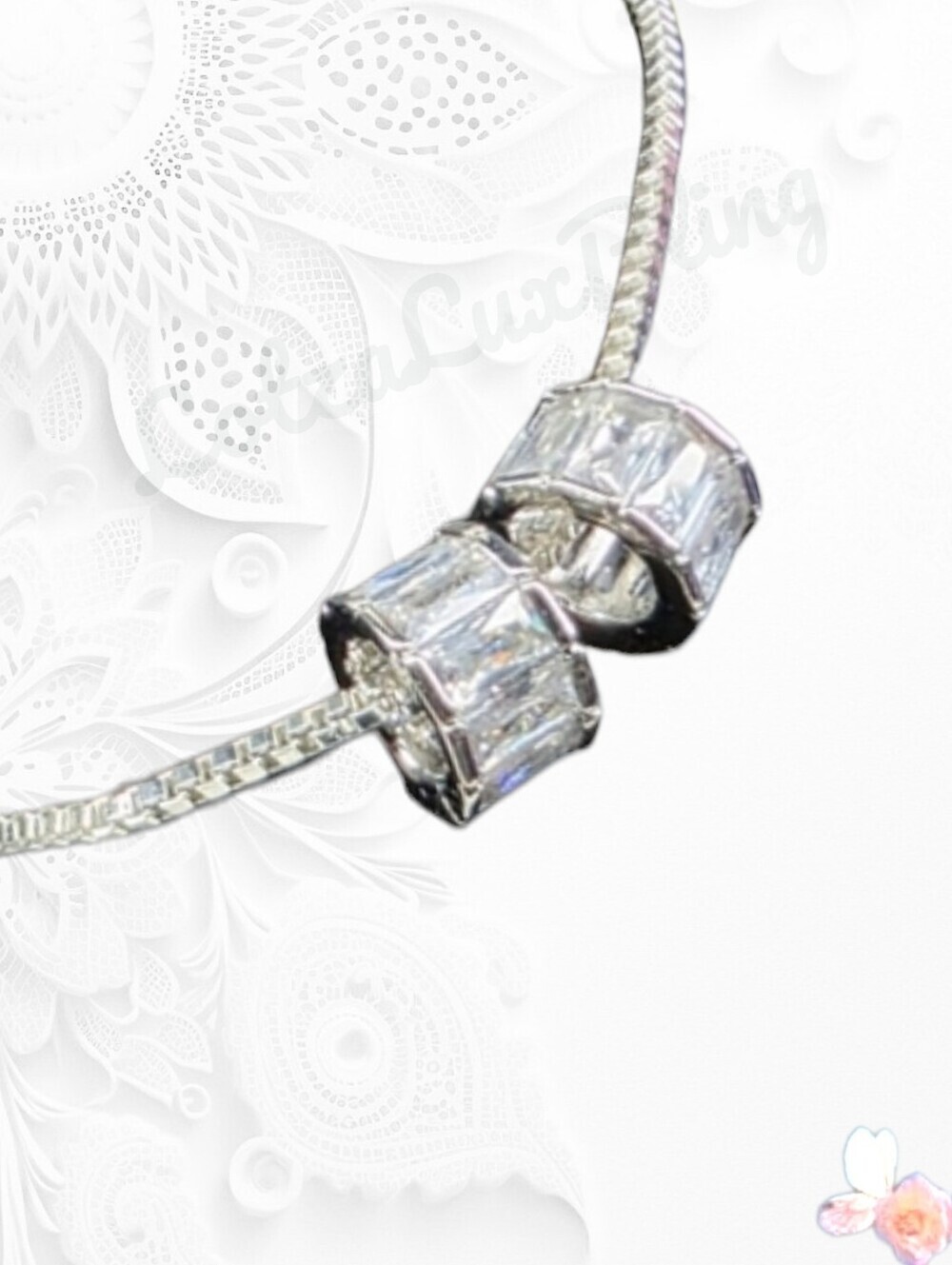 Charm Slider Bracelet with Clear Crystals